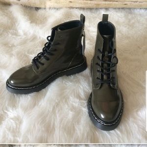 Zara army green combat boots